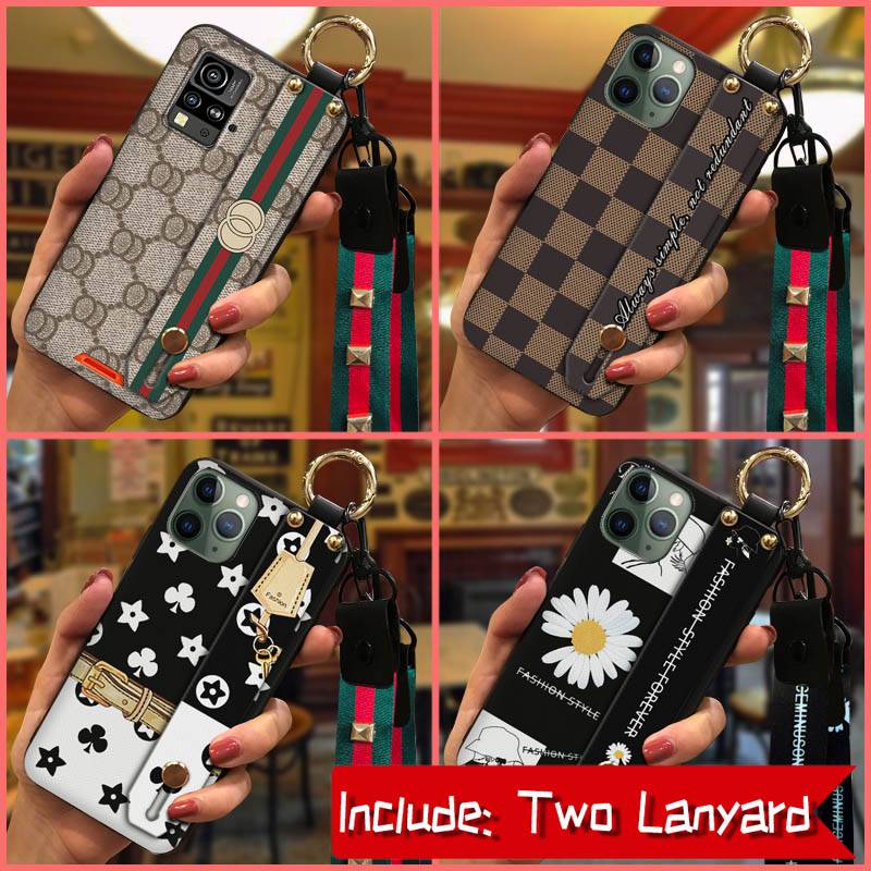 Luxury Lanyard Phone Case For Nothing Phone3A Kickstand Shockproof Wrist Strap Durable Classical Soft case Back Cover