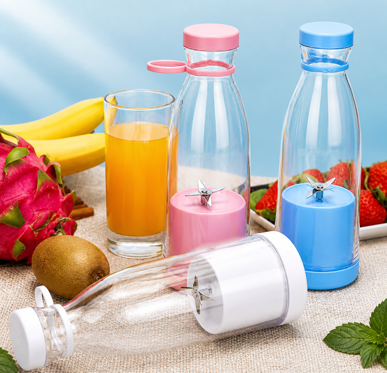 Portable 420 ml Juicer Blender | Rechargeable 6 blades | Travel Juicer, Protein Shake, Smoothie Blender, Gym Bottle