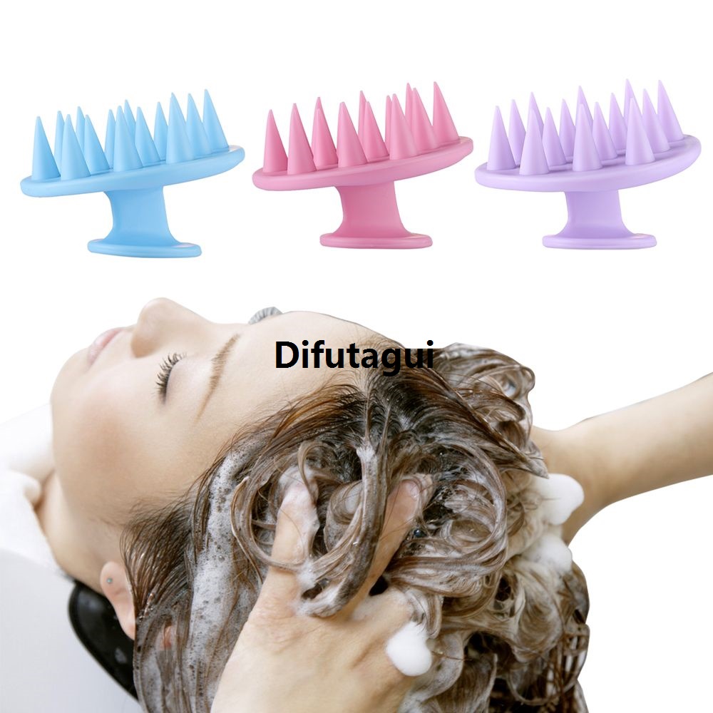 Difutagui Silicone Hair Comb Brush Stress Release Head Scrubber Shampoo Scalp Luxury Treatment Massager Bath Comb Grooming Spa Wash Shampoo Tool