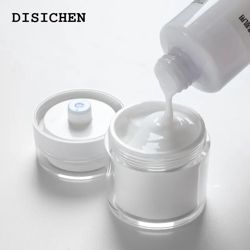 DISICHEN 15G/30G/50G/100G Empty Airless Pump Jar Reusable Acrylic Vials Vacuum Bottle Portable Travel Container For Cosmetic Cream Lotion
