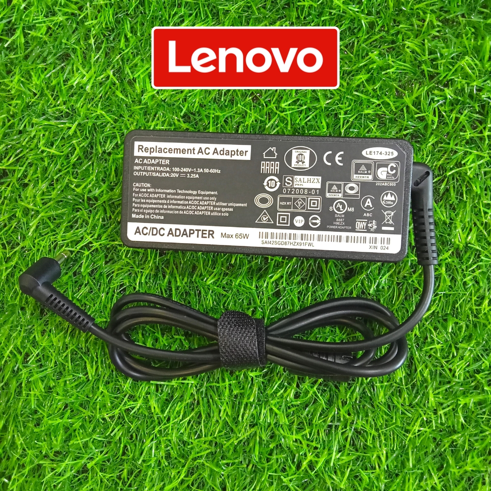 65W Small Pin Laptop Charger Adapter for Lenovo IdeaPad ThinkPad - 20V 3.25A Power Cord
