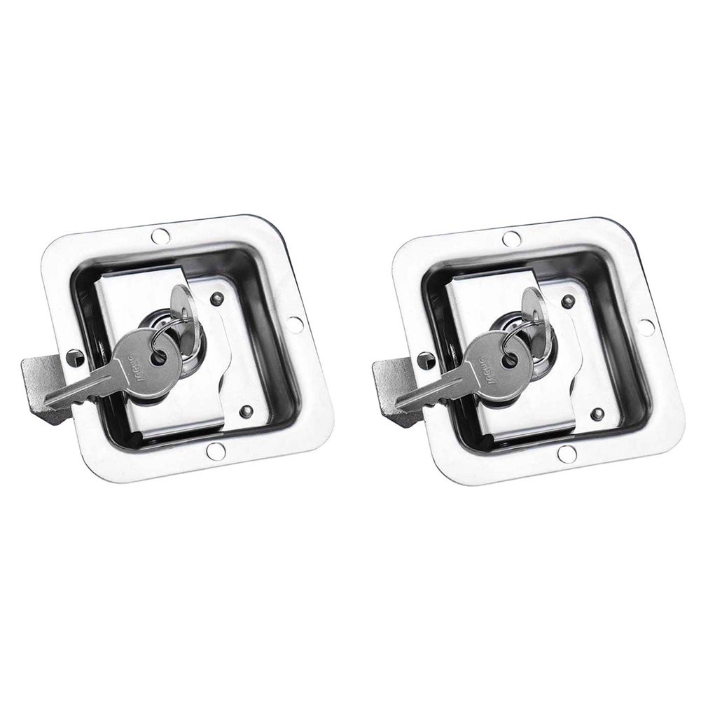 fasdaga 2X Stainless Steel Truck RV Tool Box Locks Trailer Door Paddle Handle Latch Anti-Theft Paddle Locks with 4 Keys
