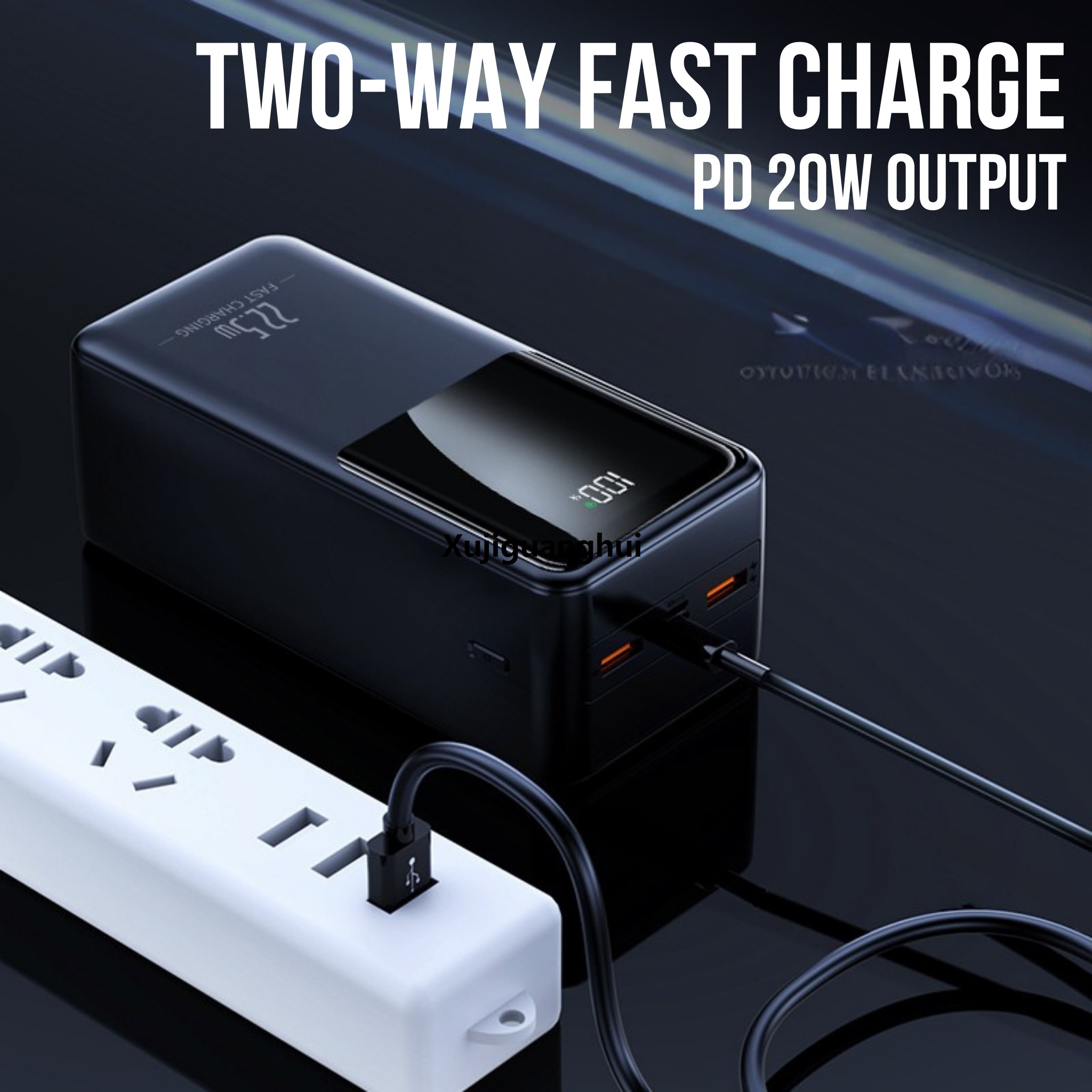 Xujiguanghui Q134 30000mAh Powerbank with 22.5W Super Fast Charging Built-in 4 Attached Cables | Digital DLuxury isplay High-Speed Output | Portable Powerbank for Android, iPhone, WiFi Router More by Qtech