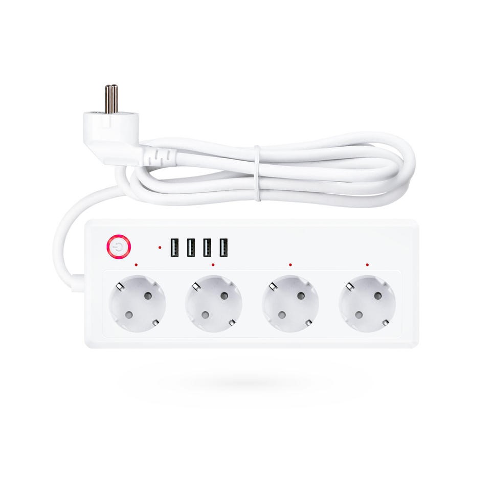 Tuya Smart 4 Plug Extension Lead Compatible With Alexa Eco Google Home