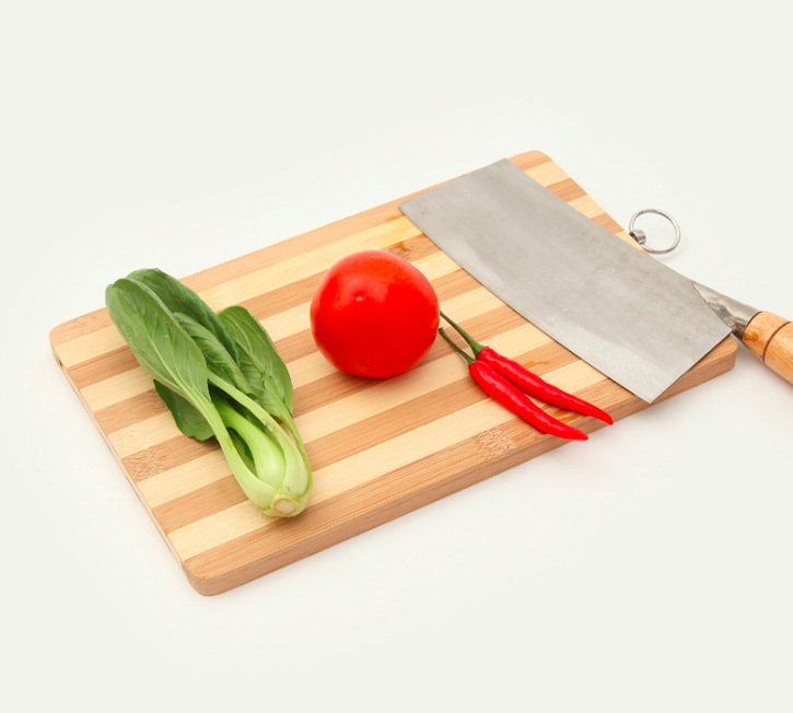 Solid Bamboo Cutting Board - Thick Double-Striped Wood Board for Meats & Veggies