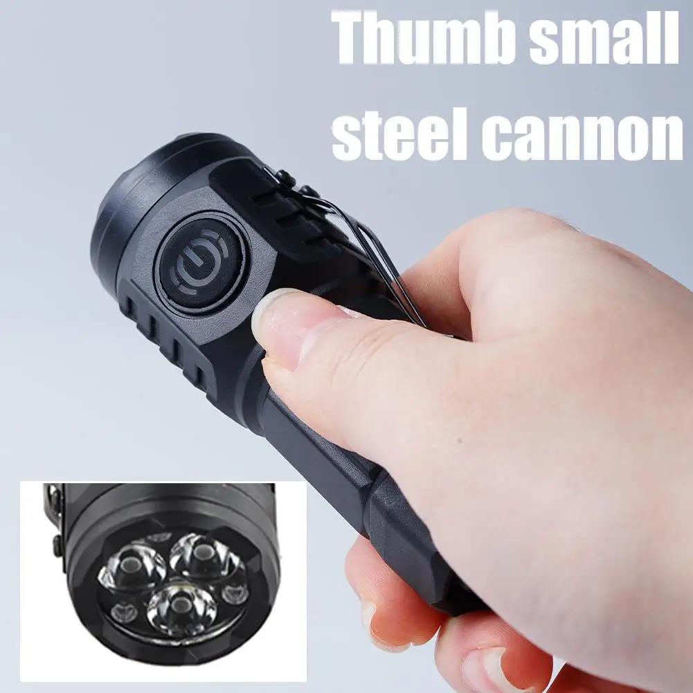 Luxury Three Eyed Mini Flash Ultra Power Flashlight Pocket Flashlight Three Eyed Mini Flashlight High Lumen