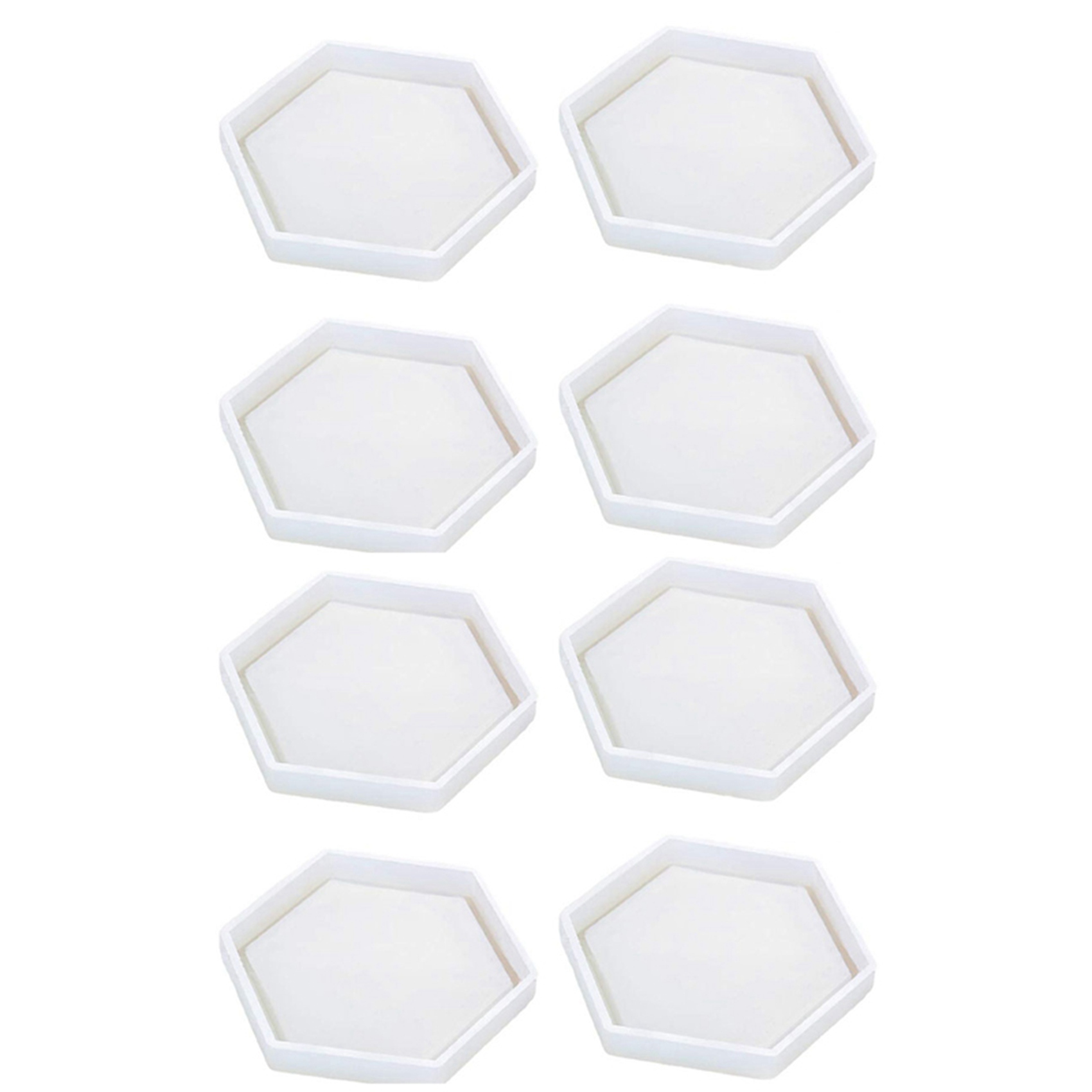 NAMUNY Silicone Coaster Molds Silicone Resin Mold, Clear Epoxy Molds for Casting with Resin, Concrete(8 Pack Square Molds)