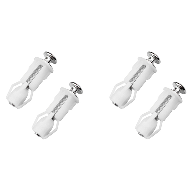 4X Toilet Seat Screws and Toilet Lid Screws Stainless Steel Top Fixing Hinges Screws, for Toilet Seat Replacement Parts
