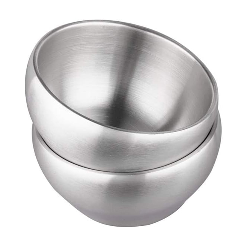Ice Cream Bowl Insulated Bowl 15oz Double Wall Soup Bowl SUS304 Stainless Steel Cereal Bowl, Set of 2