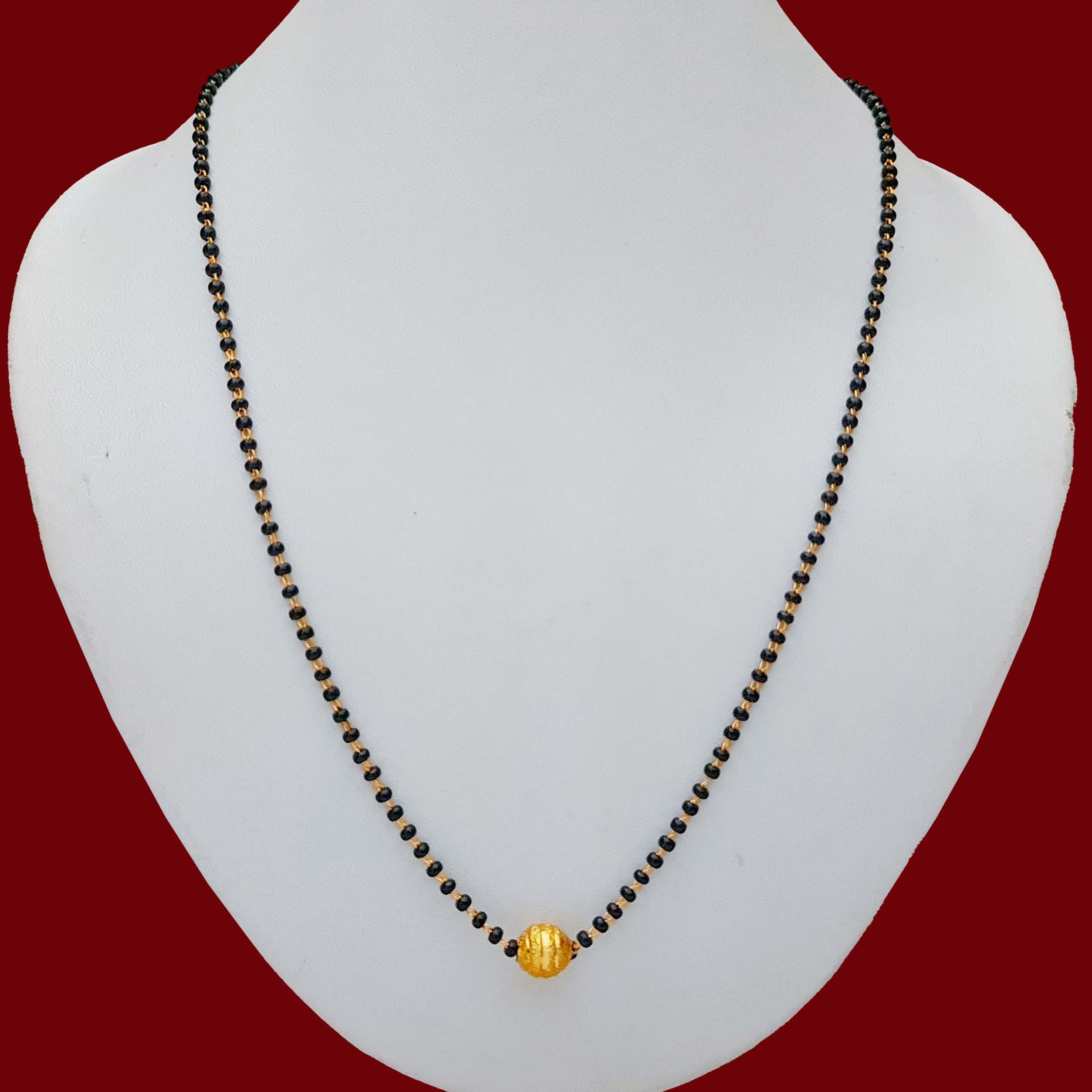 Gold Polished Mangalsutra Pendant Ball Mangalsutra | Short Mangalsutra Black Mangalsutra Indian Mangalsutra Nepali Mangalsutra Dailyuse Mangalsutra For Engagement New Looks Mangalsutra Design New Design Mangalsutra For Wedding Simple Mangalsutra