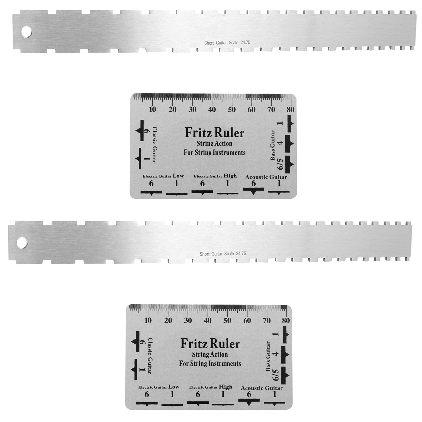 fasdaga 2X Guitar Neck Notched Straight Edge Luthiers Tool for 24.75 Inch and 25.5 Inch Electric Guitars