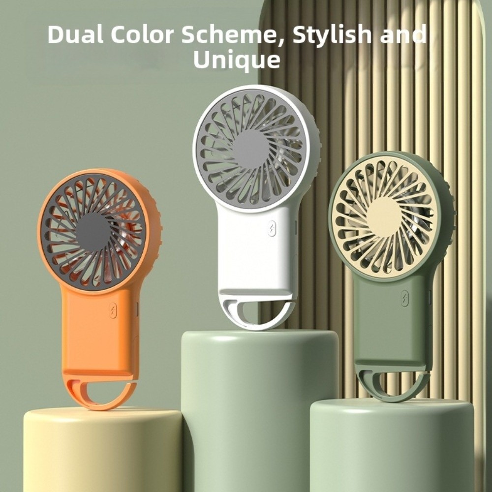 Powerful Quiet Operation Foldable Handheld Desktop Fan with Hook Cartoon Design Rechargeable Mini Fan Adjustable Lightweight Portable Cooling Fan Student