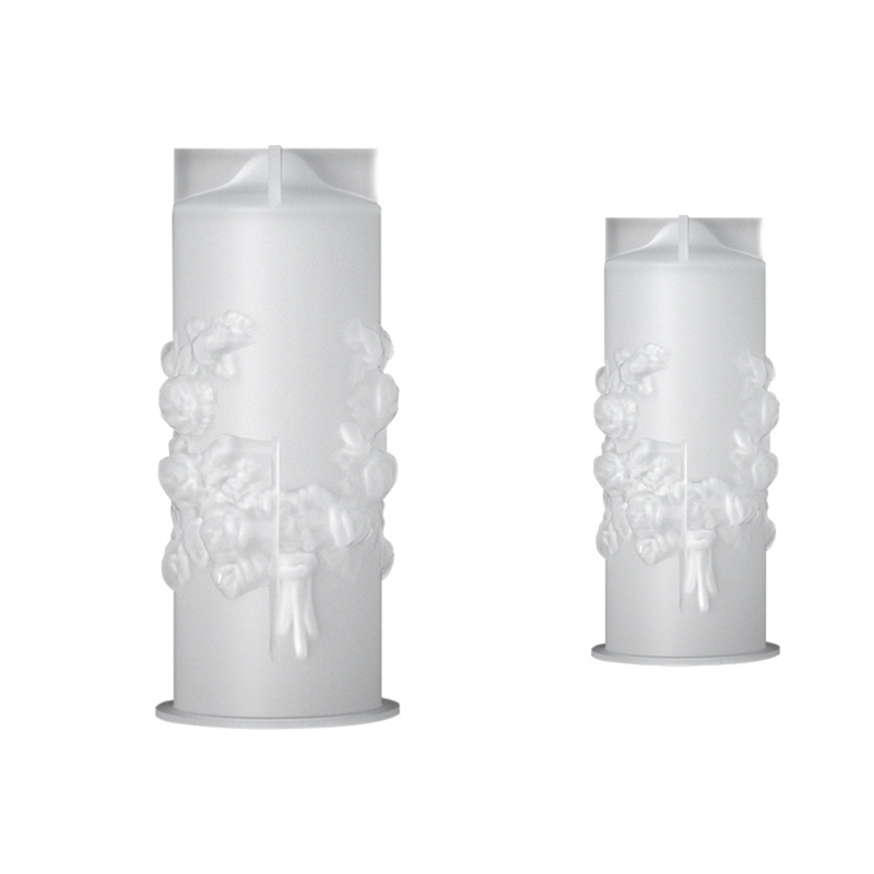 4 PCS Rose Flower Bouquet Scented Candle Silicone Mold DIY Handmade Handicrafts Candle Making Plaster Soap Mould Milky White