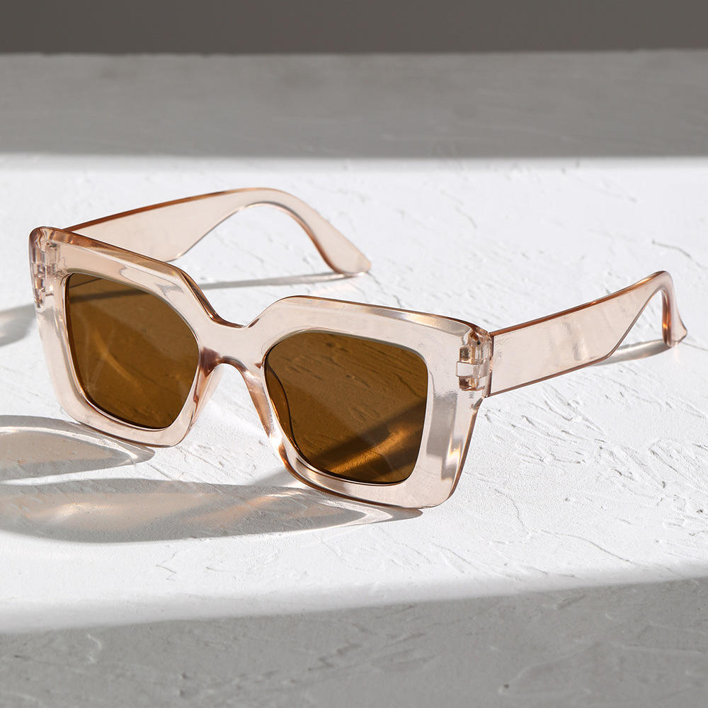 Large Frame Sun Glasses Women Shades Decorative Jelly Color Sunglasses for Driving Outdoor Casual