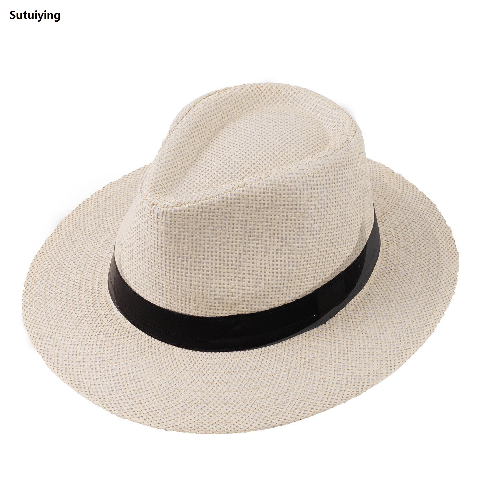 Sutuiying Summer Large Size 64cm Classic Sun Hats for Men Women Panama Hats Fifty percent discount Couple Wide Brim Beach Straw Hat Beach Hat Sun Protection Hat