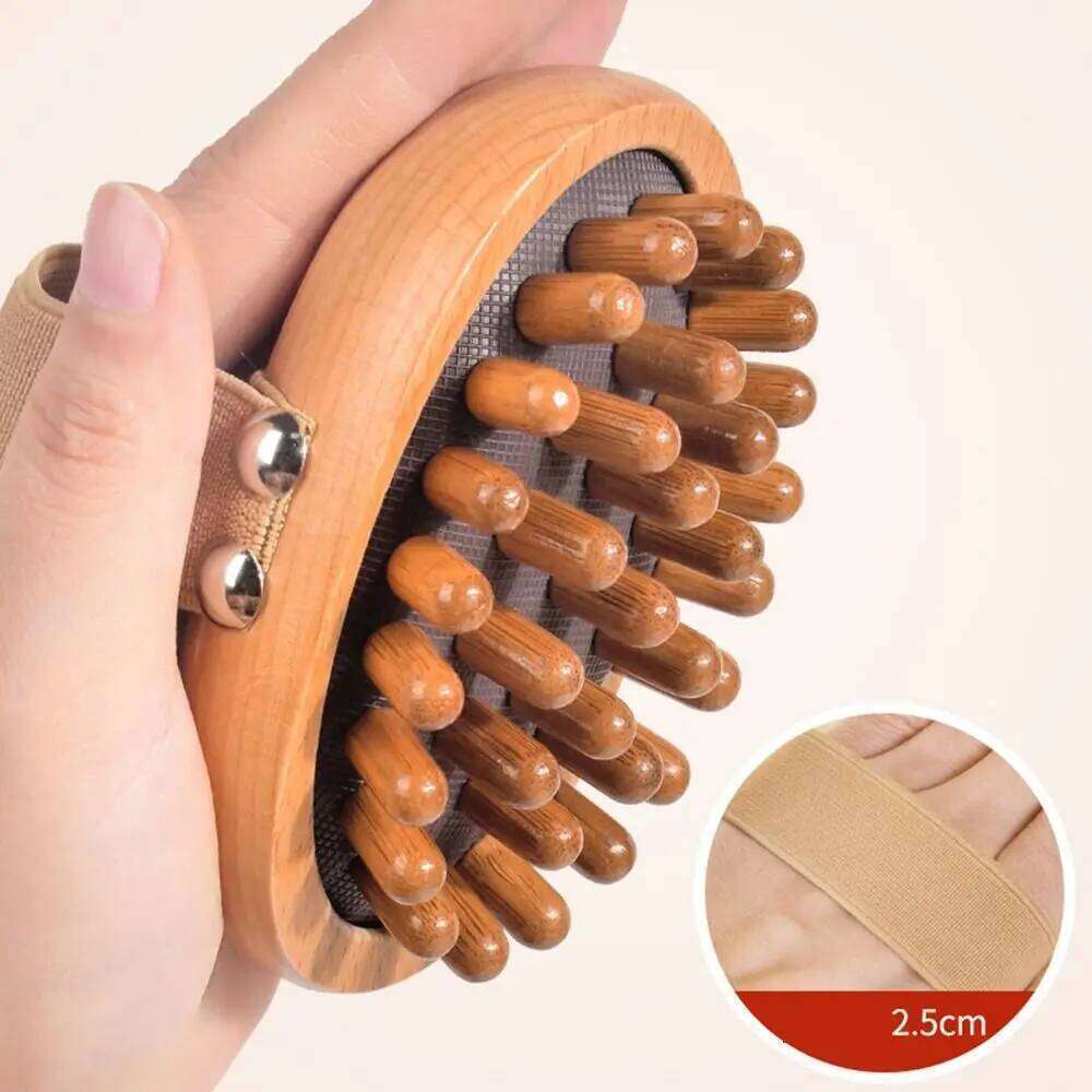 Elastic Airbag Scalp Massage Eliminate Local Fat Handheld Air Cushion Massager Comb Relaxation Tool Wood Gua Sha Brush
