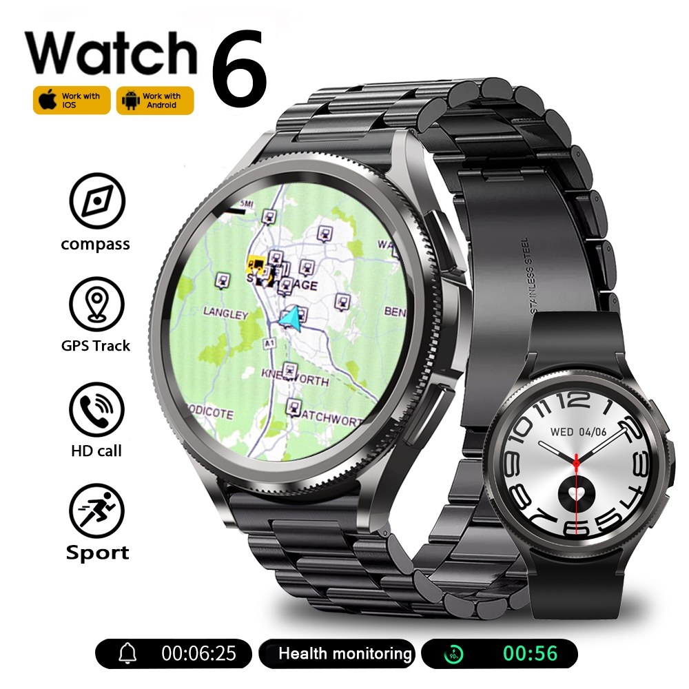 2024 New for Samsung Galaxy Watch 6 Classic Smartwatch Men GPS Sports Heart Rate Waterproof Bluetooth Call Smart Watch For Women