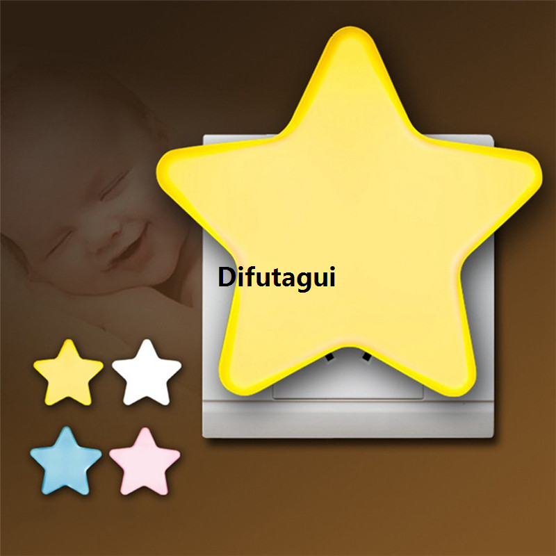 Difutagui Decorative Lighting Control Mini] [802e9a44 Star LED Night Light European New style and American Plug-in Wall Lamp Bedside Baby Children Staircase Kitchen
