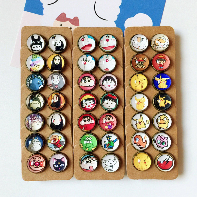 【New arrival】Handmade Cartoon Asymmetric Funny Cute Small Earrings Faceless Men's Pikachu Totoro Ear Clip Cartoon Accessories