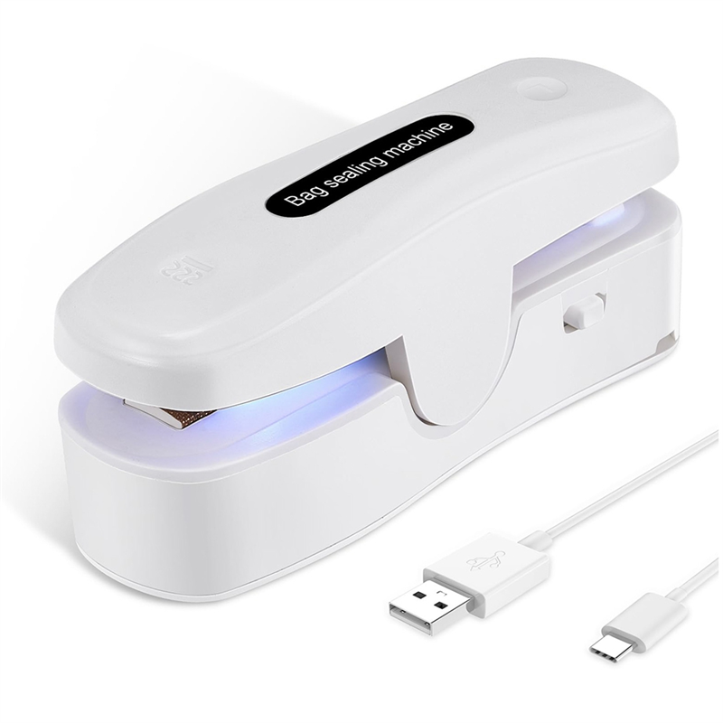 Rechargeable Mini Bag Sealer 2-In-1 Heat Sealer Mini Sealer with Cutter for Chip Bags Portable Food Storage Snacks Freshness