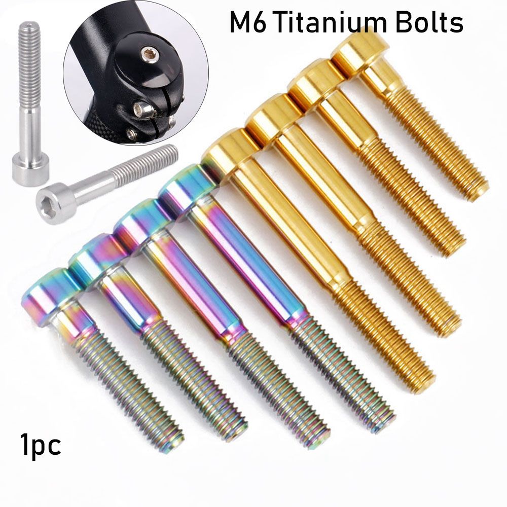 1pc Hot Bikes Accessories Cap Ti Screws M6 Titanium Bolts Fixing Stem Top Bicycle Headset Bikes Fastening