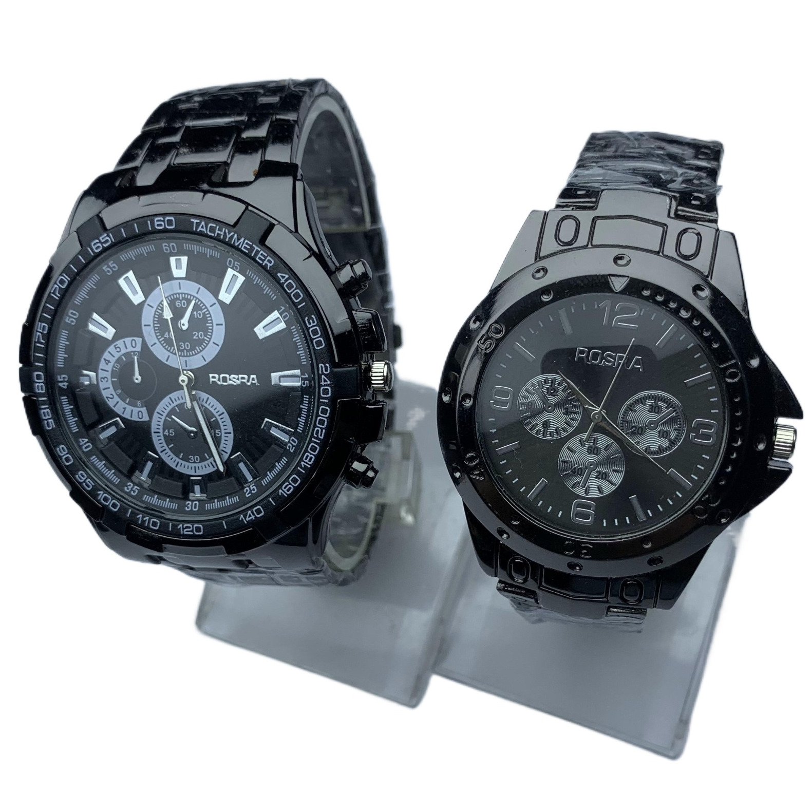 Fashinable Stainless Steel Round Black Dial Black Color Chain Best Quality Couple Watch For Unisex