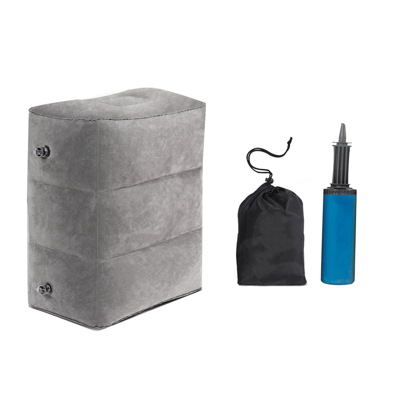 Inflatable Airplane Foot Rest with Hand Pump and Carry Bag, Travel Foot Rest Airplane Chair Extender for Kids Easy to Use