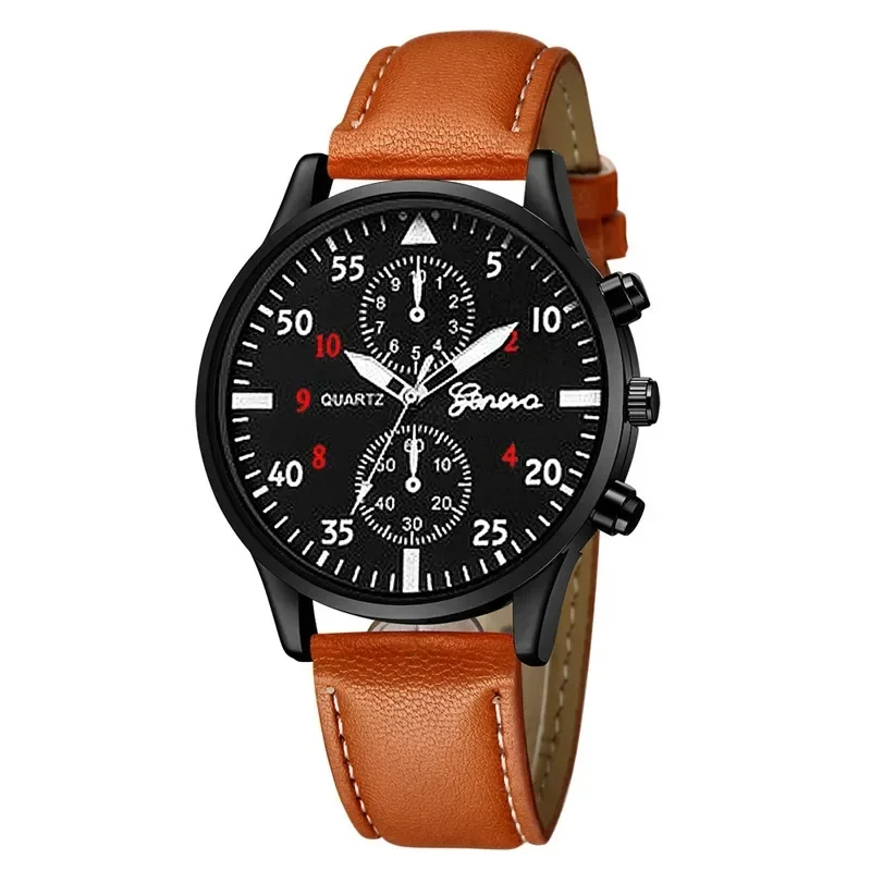 Top Brand Luxury Men's Watches Casual Leather Belt Analog Quartz Wrist Watches for Men Fashion Sports Male Clock Reloj Hombre Bles Online QC
