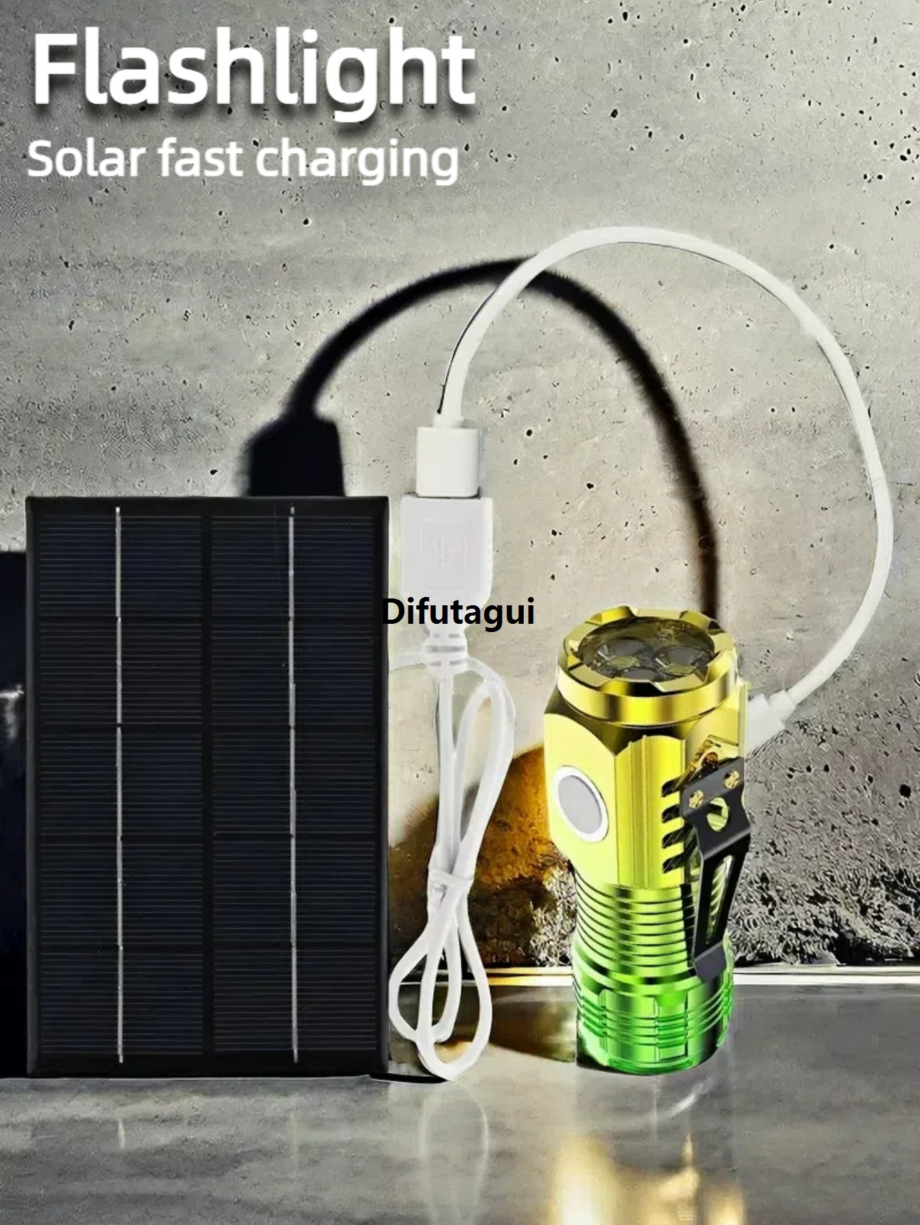 2025 NEW Outdoor LED Portable Strong Light Flashlight Mini Three Eyed Monster Multifunctional Magnet Charging Home Light Solar Set