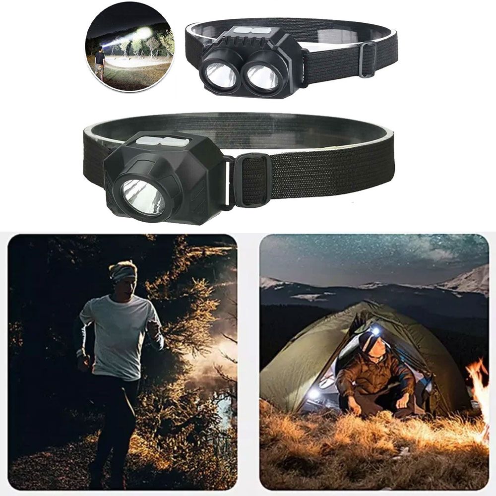 New Super Bright LED Headlamp Waterproof Head-mounted USB Rechargeable Head Light Lighting Strong Light Night Fishing Headlight Outdoors