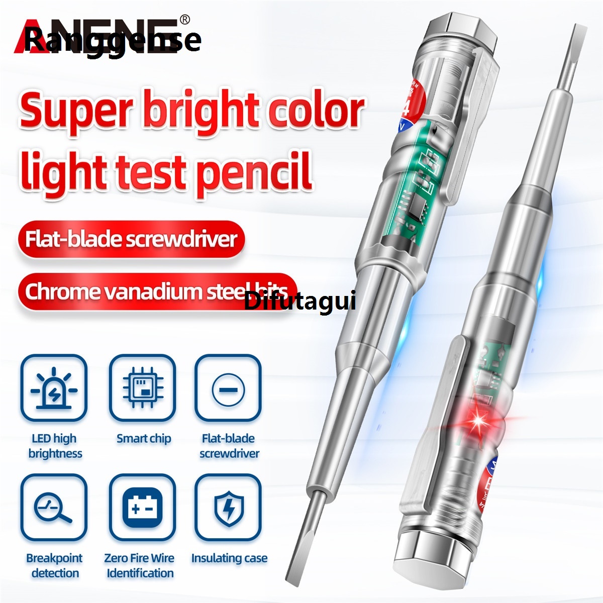 Difutagui New style B14 24-250V Test Pencil Electric Induced Electric Tester Screwdriver Hot Selling Probe With Indicator Light Sound and Light Alarm Test Pen