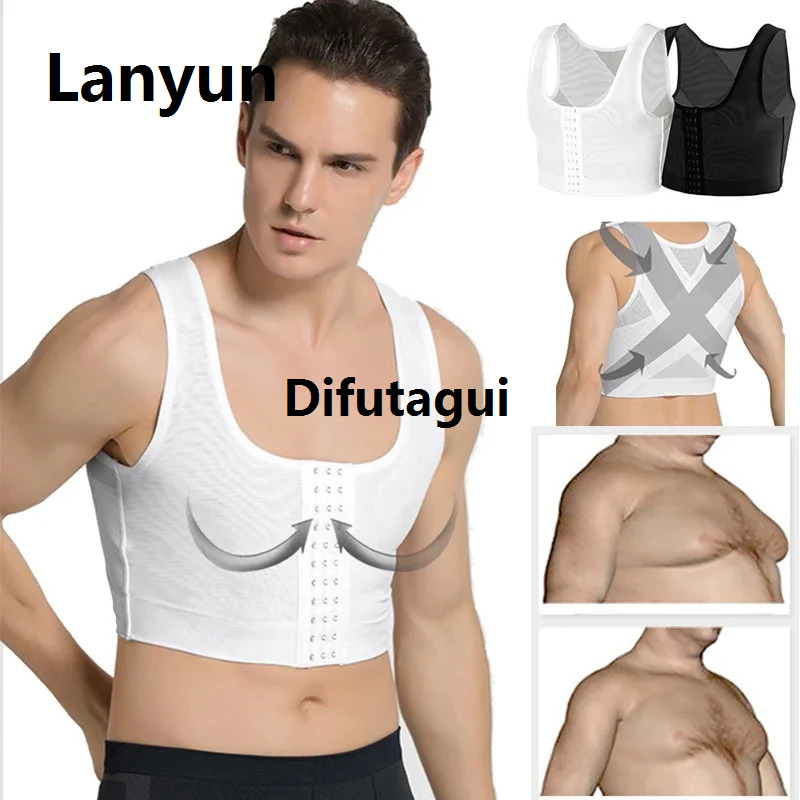 Difutagui Men Gynecomastia Shaper Vest Slimming Chest Control Boobs Shapewear New Portable Firm Girdles Hook Corrector Compression Shirt Corset Tops