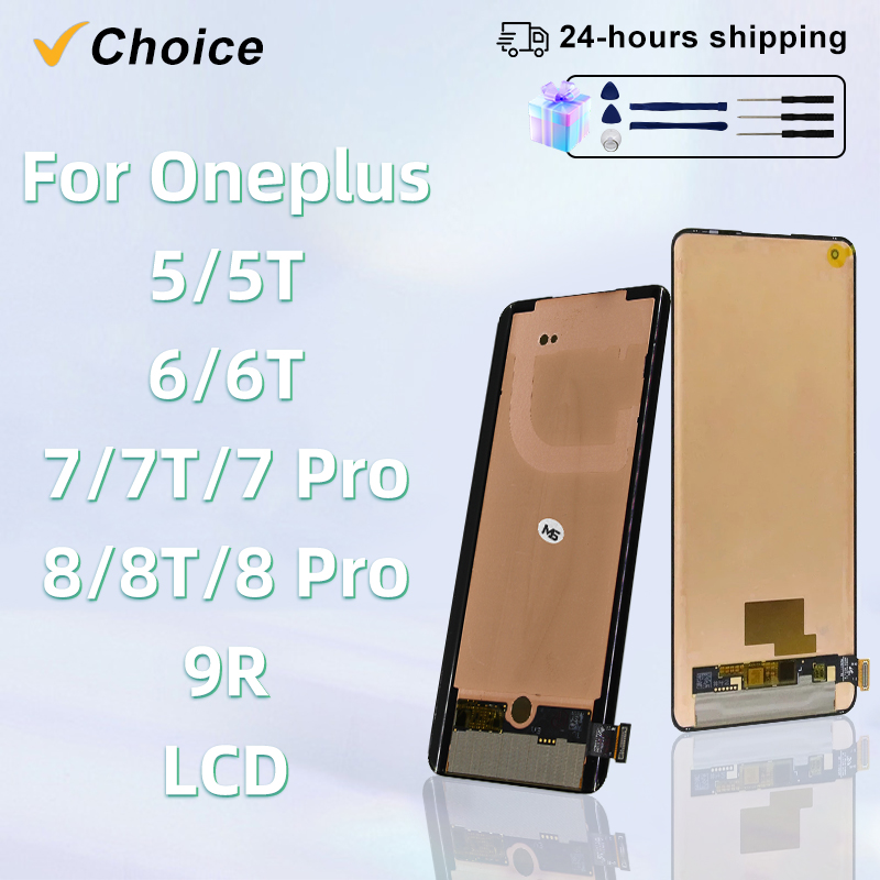 HOT choice Amoled For OnePlus LCD Display OnePlus 5T 6 6T 7T 7Pro For OnePlus 8T 9R GM1901 HD1901 Touch Screen Digitizer Replace