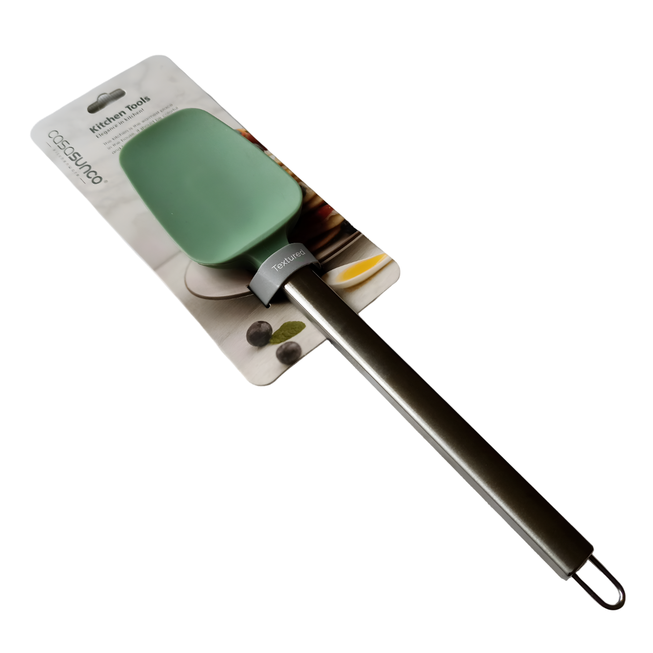 Silicone Spatula With Steel Handle Height:30 CM [Pack of One]