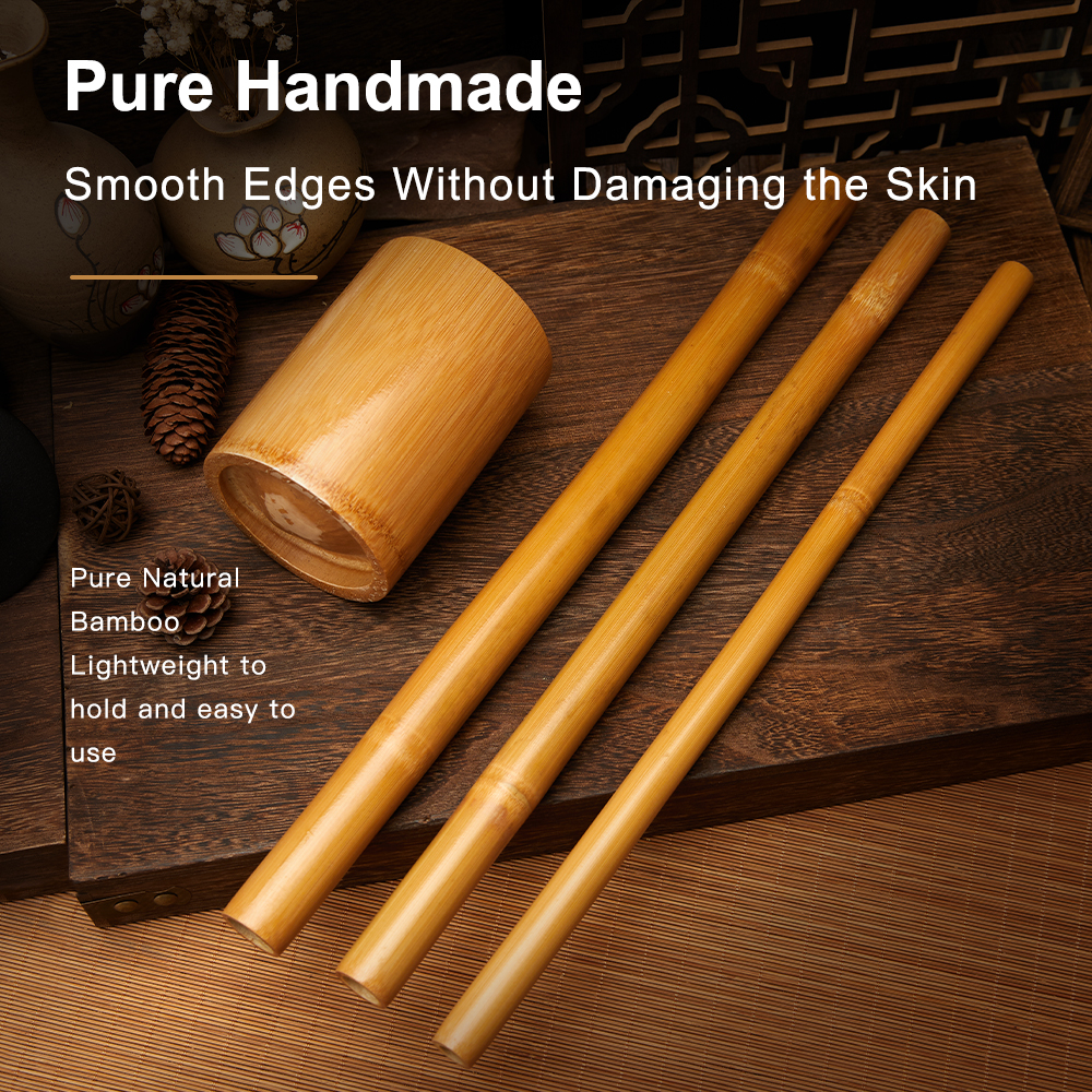 HOT Natural Bamboo Massage Stick Wood Therapy Massage Sticks Kit for Body Spa Gouache Back Acupuncture Physiotherapy Accessories