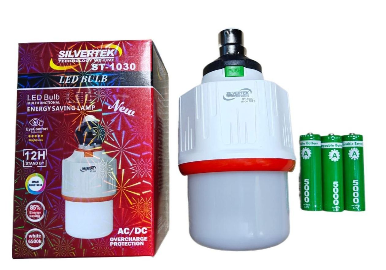 Bulb - 5 Watt - Silvertek Rechargeable Bulb | AC & DC Light | Long hours backup | Emergency Light | Power backup | Indoor & Outdoor | Rechargeable Battery Backup Light | Emergency Light