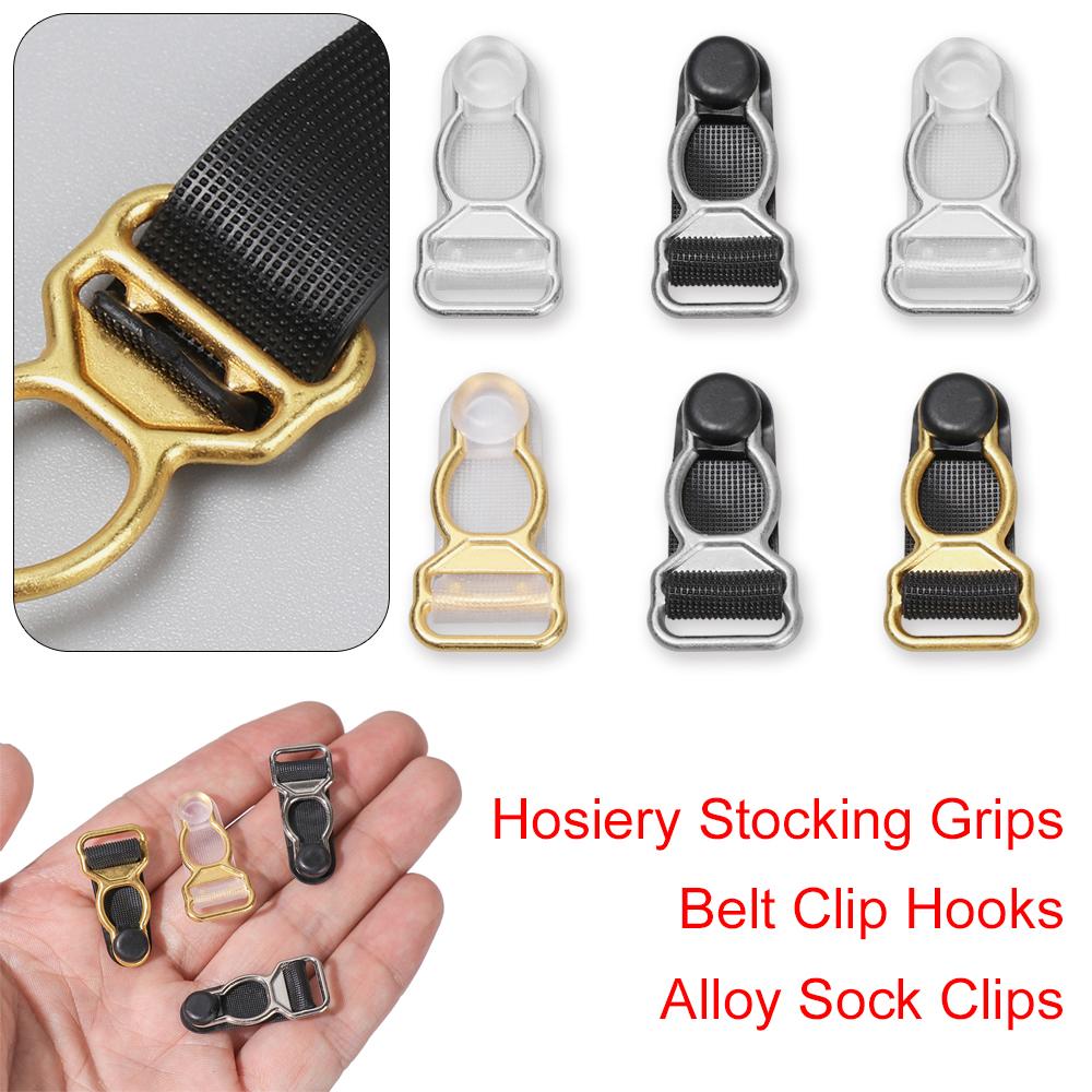 10pcs High Quality Corset Leg Garter Adjusting Buckle Alloy Sock Clips Hosiery Stocking Grips Suspender Ends Buckles Belt Clip Hooks