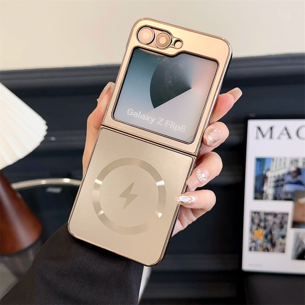 HODON Luxury Electroplating AG Magnetic Phone Cases For Samsung Galaxy Z Fold 6 5G Z Fold 5 Z Fold 4 Z Fold 3 Case Wireless Charging Plating Hard PC Cover