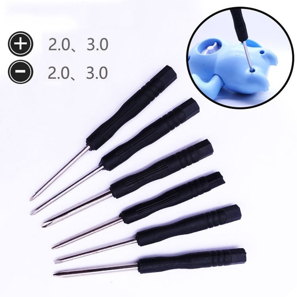 10Pcs Portable Small Mini Screwdriver 2mm 3mm Phone Repair Tool Screwdrivers Slotted Cross Black Repair Tool