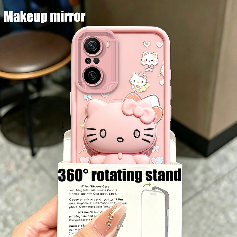 PBZZ Case for OPPO A31 2020 phone casing back cover Softcase Silicone shockproof Cover new design aesthetic with holder cute pink cat for girls JTTYKTM1