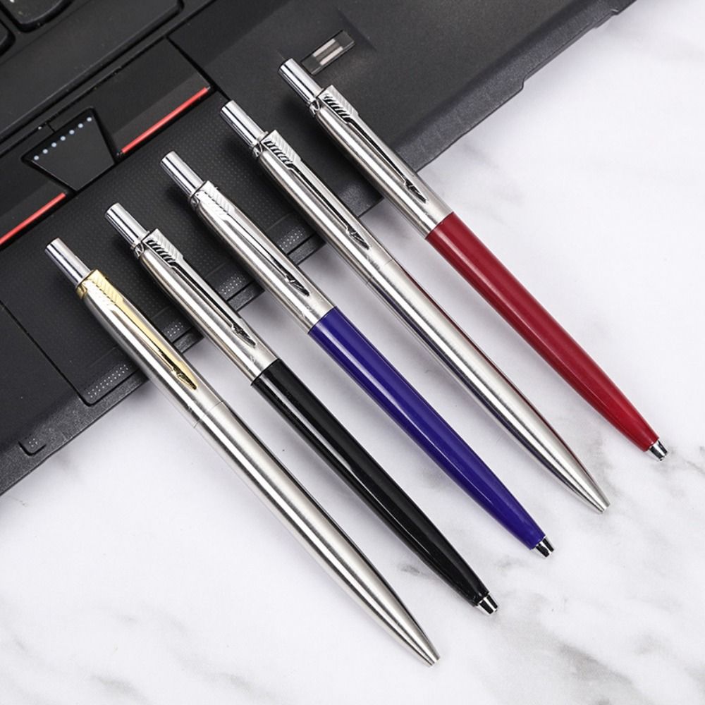 High Quality Metal Ballpoint Pen Press Tyle Students Gift Fountain Pen with Blue/Black Ink Refill Business Neutral Pen School Office Supplies