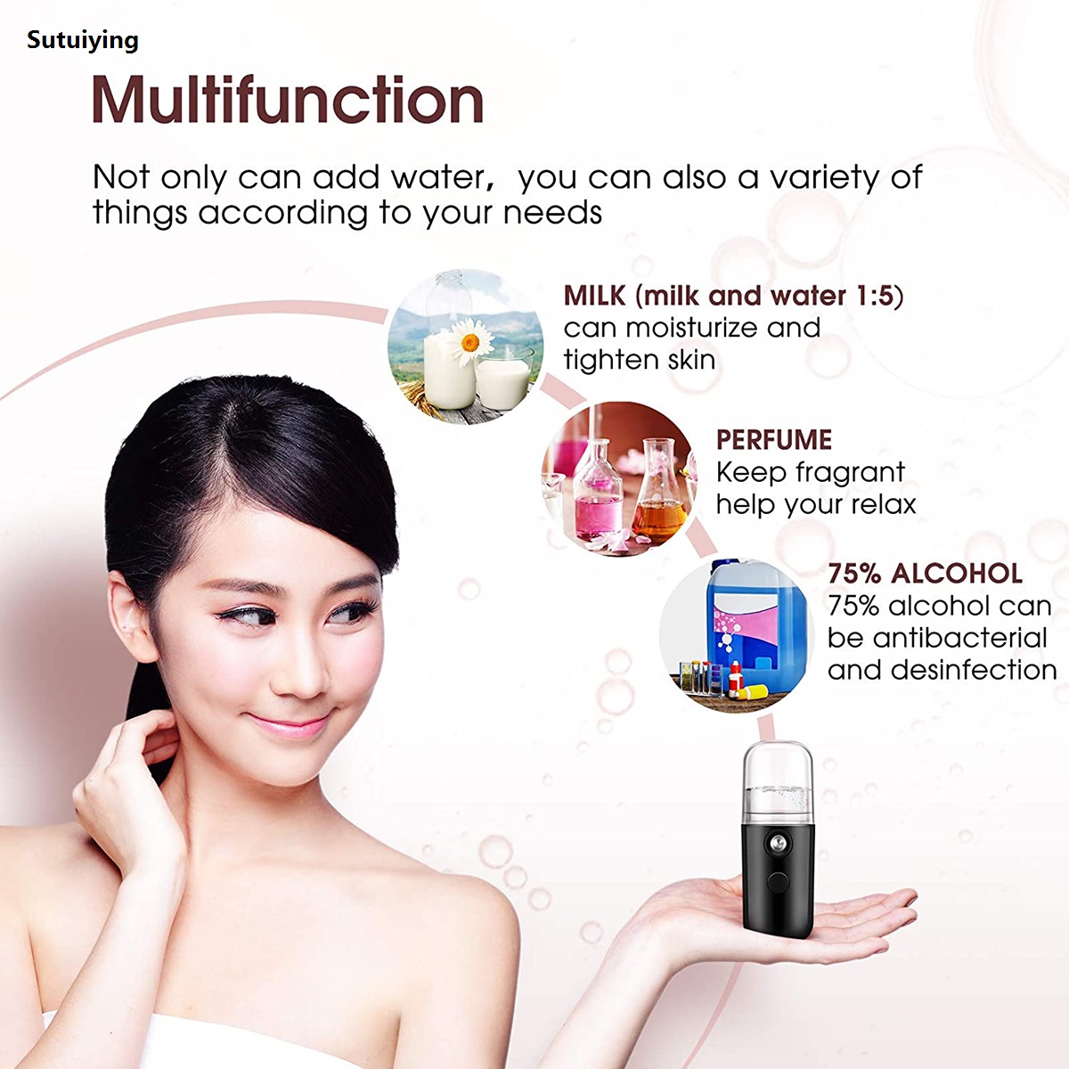 Sutuiying 30ml Mini Humidifier Portable Rechargeable Small Facial Steamer 2025 Wireless Nano Personal Face Hydrat mener Cool Mist Maker