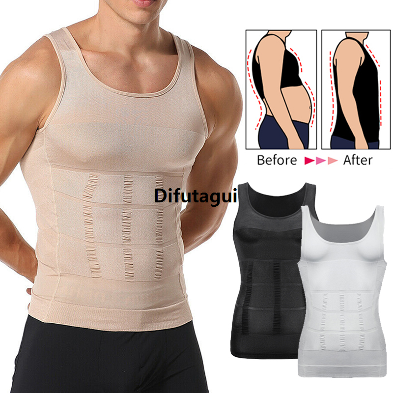 Difutagui Workout gym slim shirt vest weight loss men's abs Sales promotion abs control compression vest sleeveless shapewear