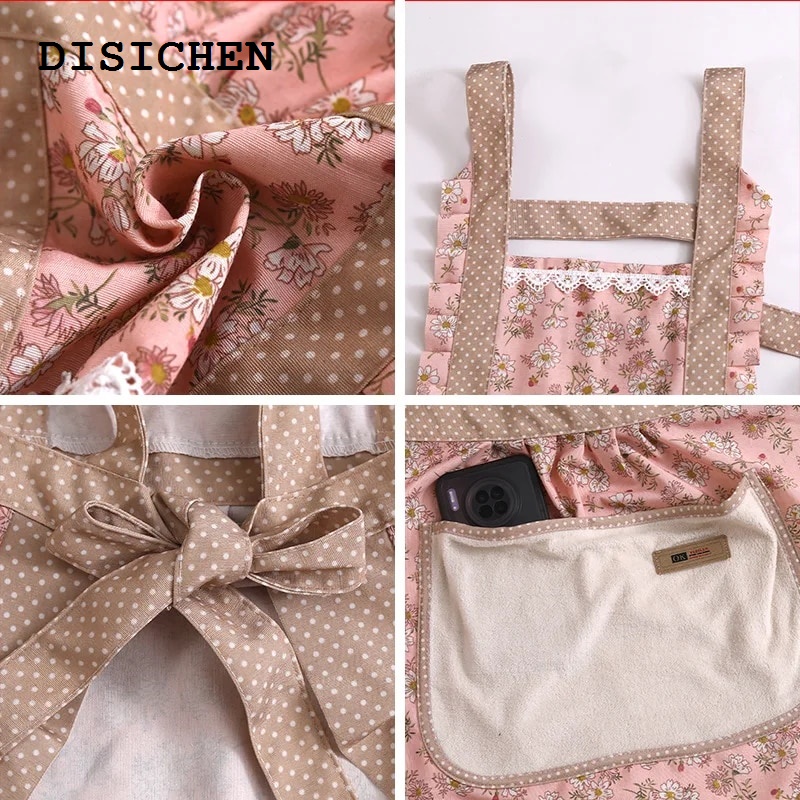 DISICHEN 2025 New New Cute Canvas Apron for Women's Kitchen Cooking, Anti fouling, Breathable, Wear resistant, Fashionable and Fresh Waist