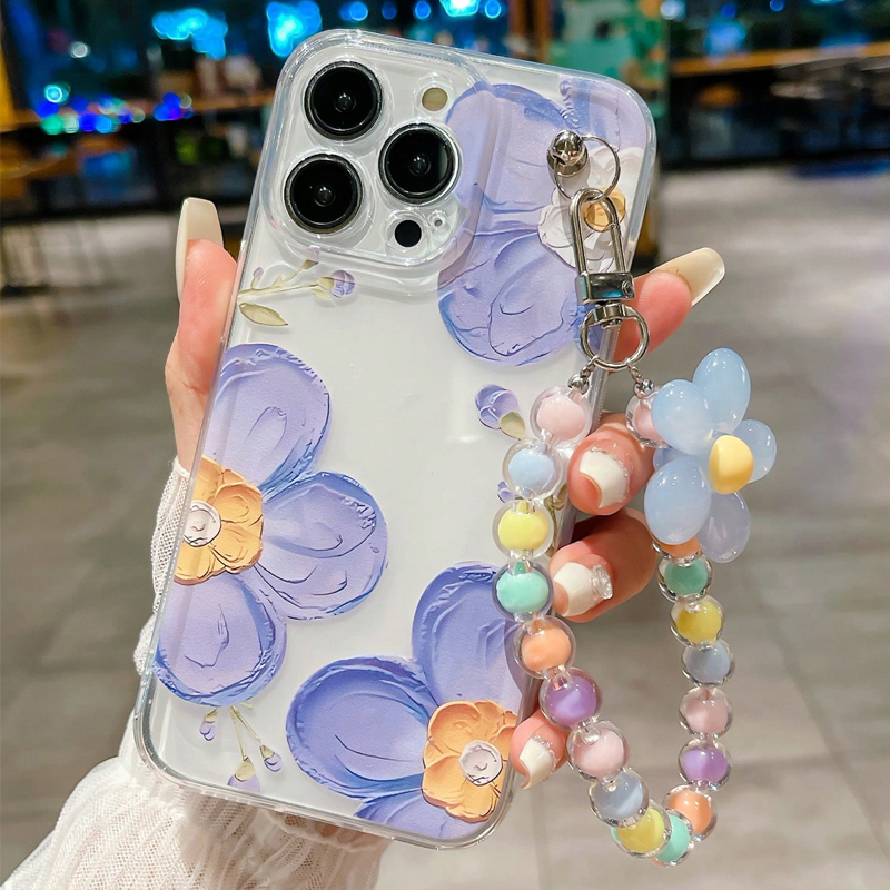 Pink Butterfly Lanyard Hanging Rope Case For Samusng Galaxy S25 S24 Ultra S22 S23 Plus S21 FE A16 A54 A35 A14 A33 Clear Cover