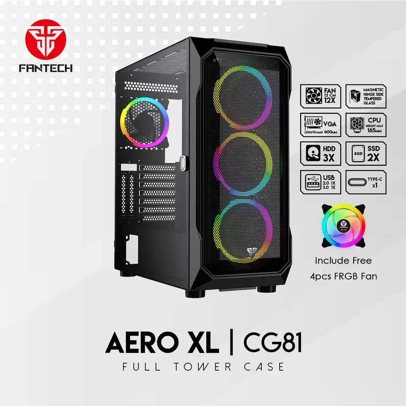 Fantech AERO XL CG81 Full Tower Case With 4 Free RGB Fan