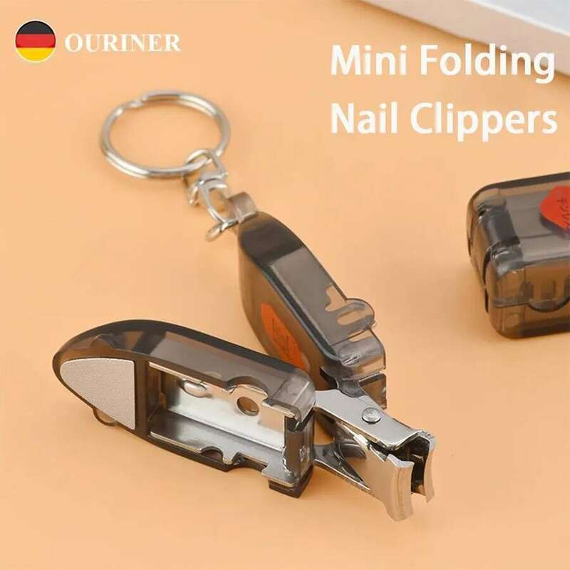 Creative Stainless Steel Mini Nail Clippers Exquisite Portable Folding Nail Clippers Key Accessories Manicure Tools