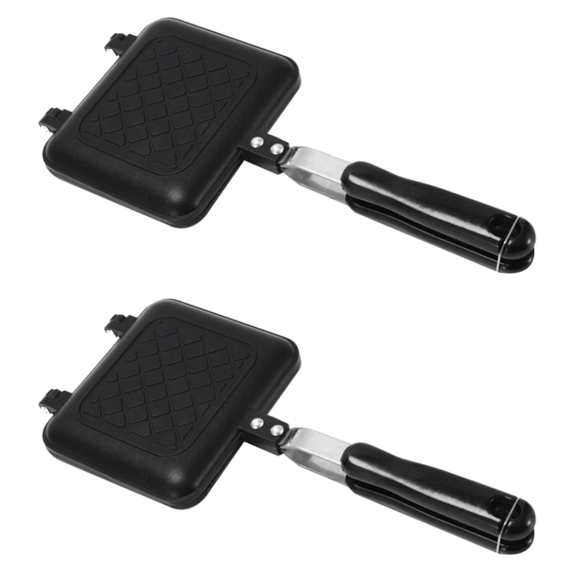 FORIDE 2X Grilled Sandwich Maker,Bread Toast Breakfast Machine,Hot Sandwich Pan,Nonstick Aluminum Flip Pan,Kitchen Tool