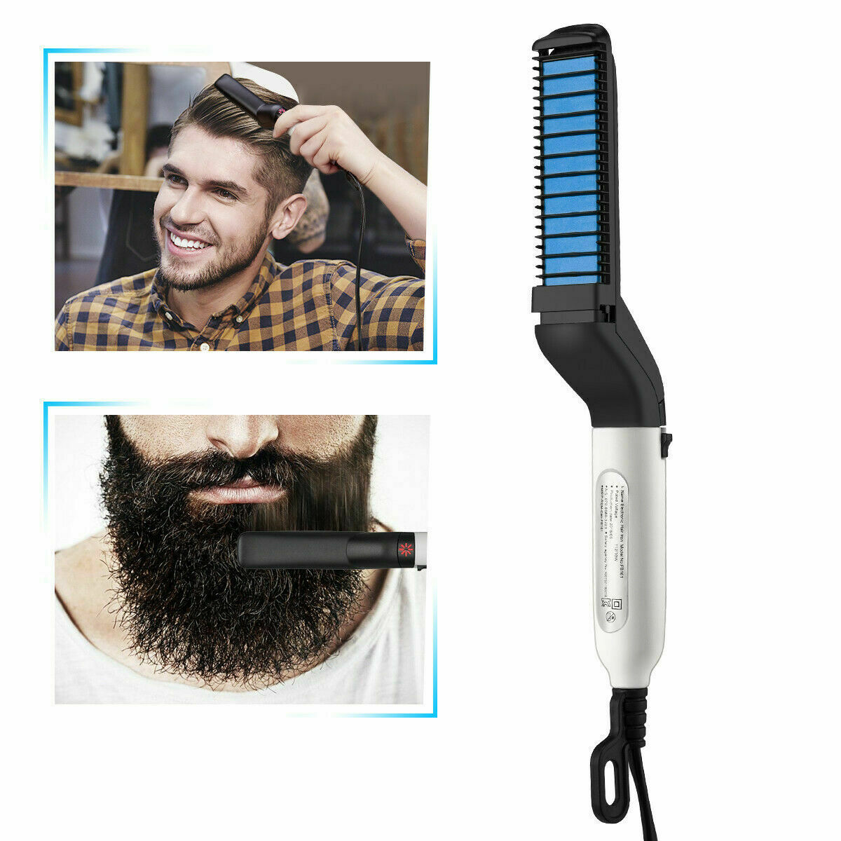 Men's Beard And Hair Curling Straightener Modelling Comb