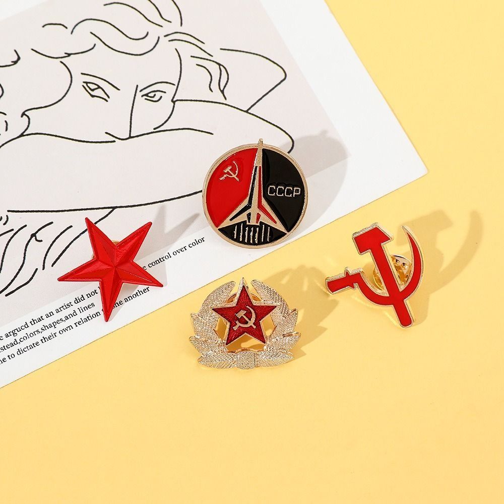 Metal Pins Kitten Russian Blue Cat Funny Cat Pins Russian Creative Cat Star Brooches Red Star Cat Red Star Brooch Funny Communist Gifts